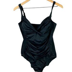 Trimshaper Black One Piece Swimsuit